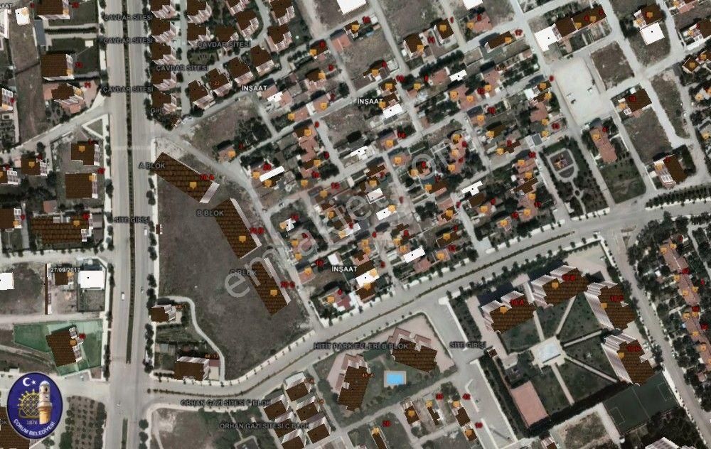 Güvenay - Çorum Çavdar Sitesi Yakını Köşebaşı Satılık T Tipi Villa Arsası
