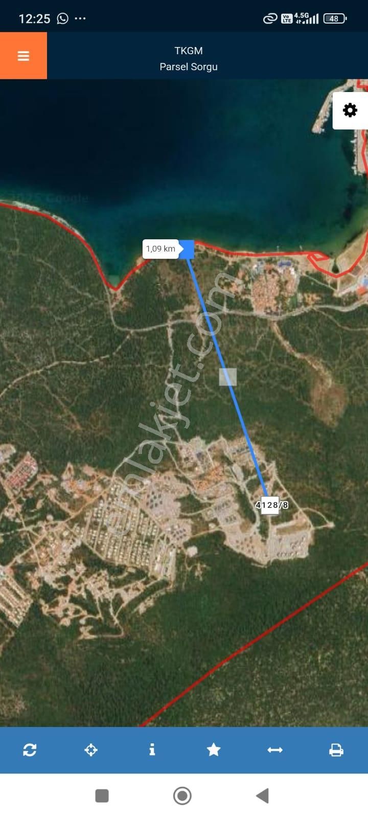 Aydın/ Didim / Akbük 382 M2 Satılık Deniz Manzaralı Denize 1100 Metre