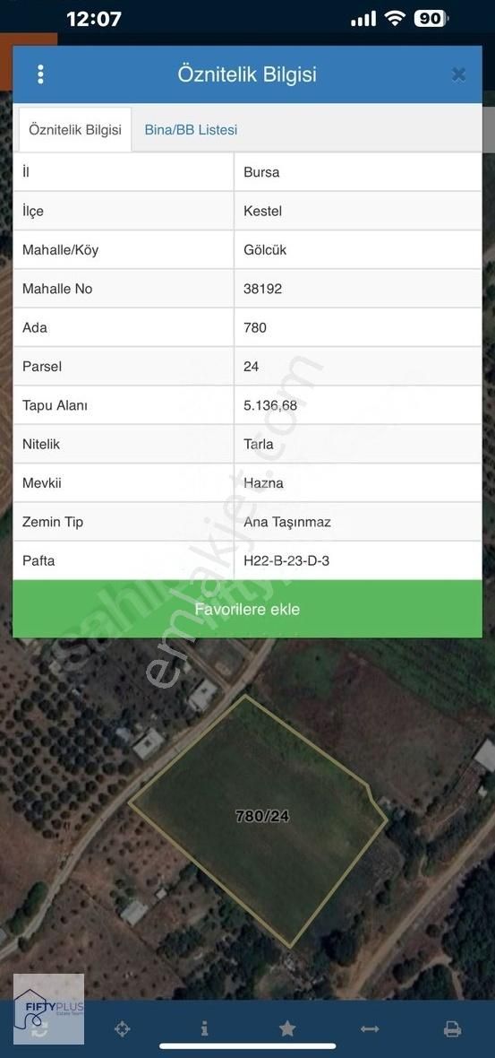 Bursa Kestel Gölcük'te Göl Manzaralı, Yatırımlık Fırsat Arazi