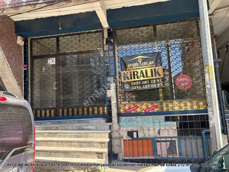 Bahçelievler Kocasinan Merkez Mah De Kiralık 210 M² Giriş. Kat Dükkan