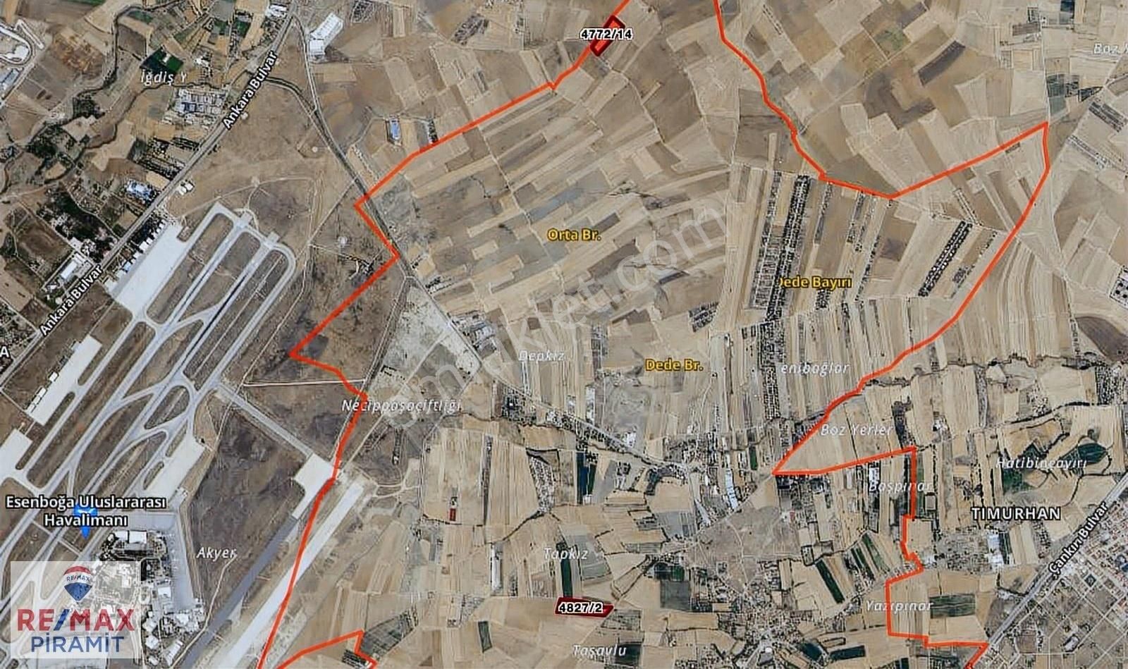 Akyurt Buğdüz'de Tek Tapulu 17.236 M2 Satılık Tarla