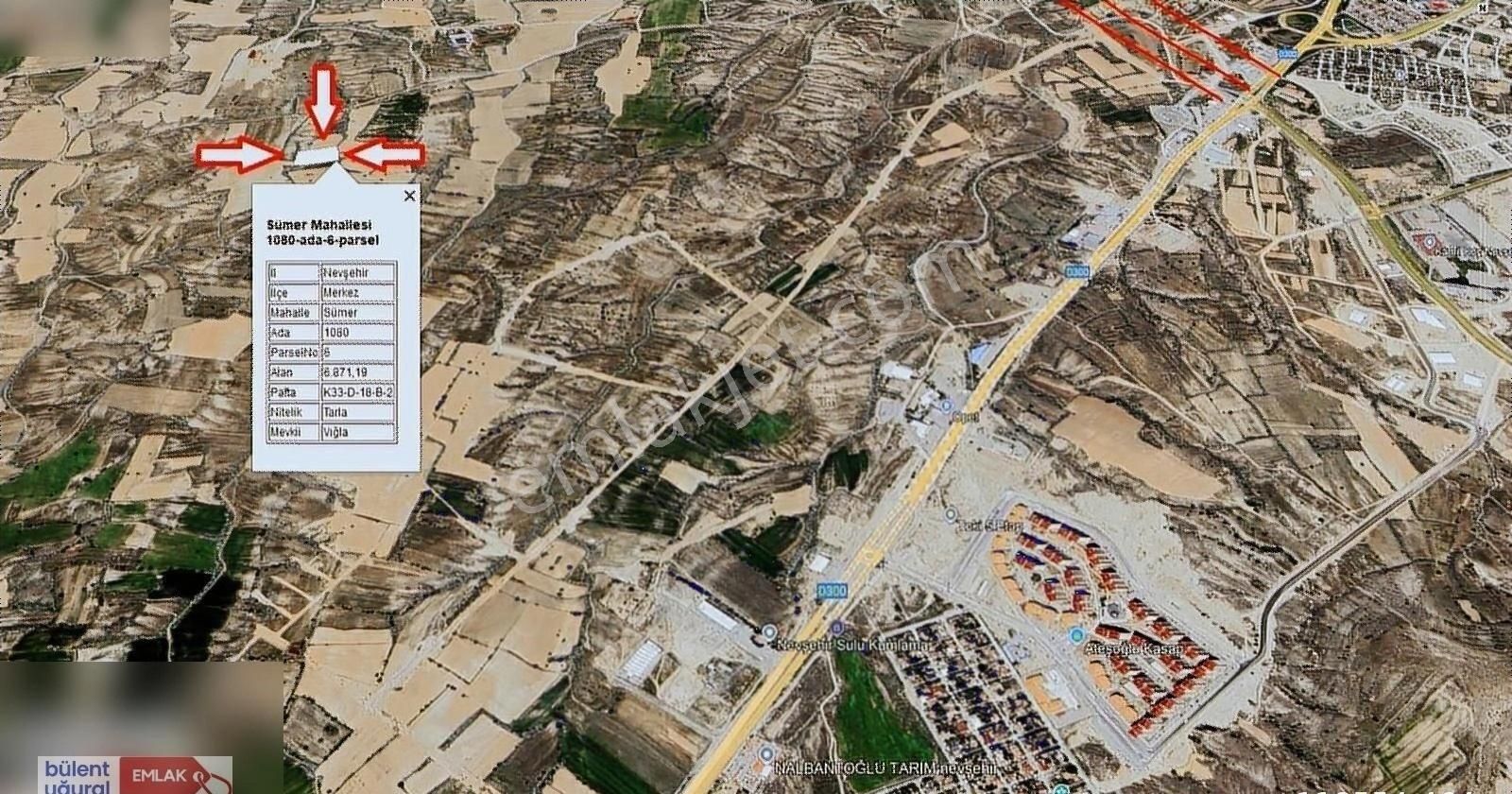 Nevşehir Sümer Mah. Vığla Mevkiinde 6.871 M2 Tarla Satılıktır