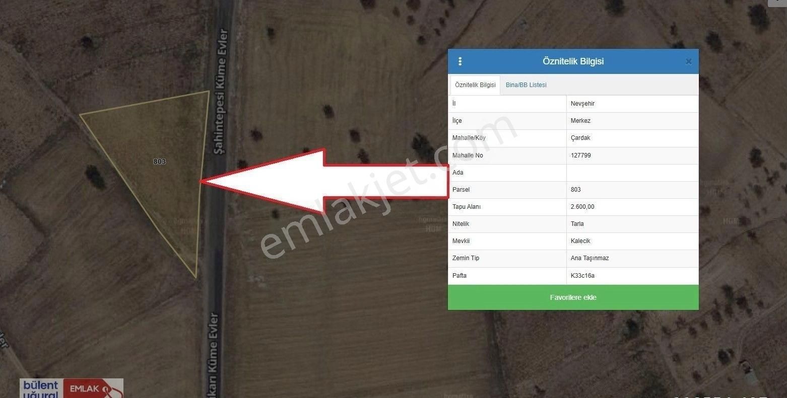 Bülent Uğural Emlaktan Cazip Değerli 2.600 M2 Satılık Tarla