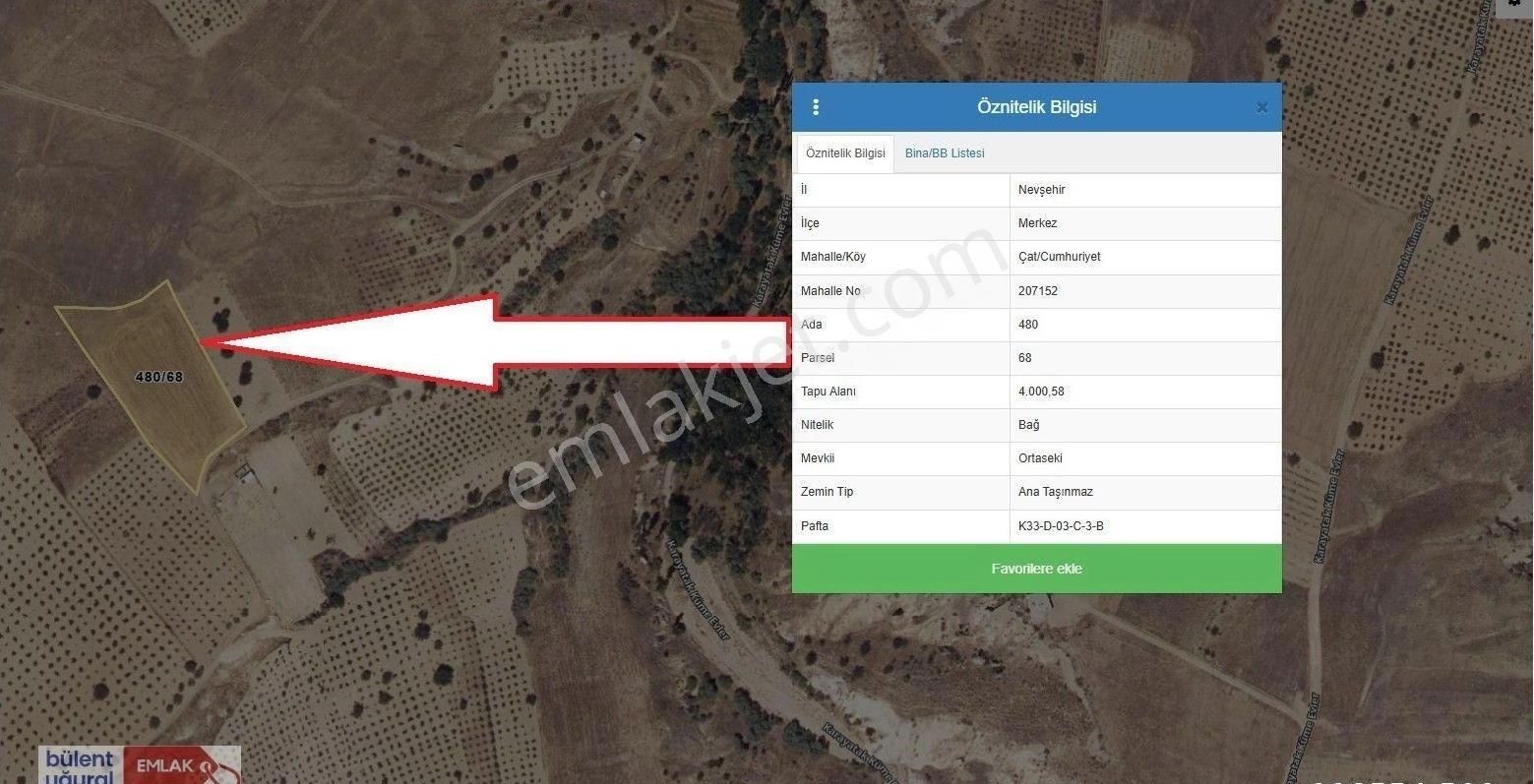 Bülent Uğural Emlaktan Çat Cumhuriyetinde Cazip Fiyatlı Bağ