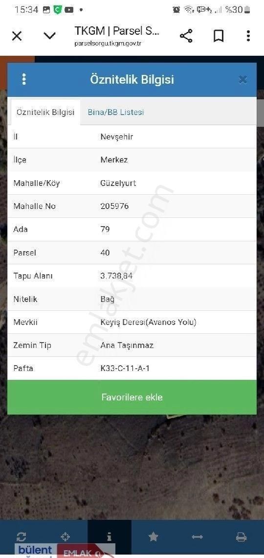 Güzelyurt Mahallesinde Satılık Bağ