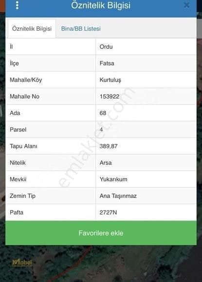 Fatsa Kurtuluş Mah. Meşebükü Yolu Kenarı Villalık Arsa ???
