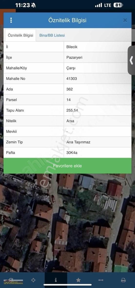 Pazaryeri Çarşı Mahallesi Yeni Hükümet Konağı Yanı