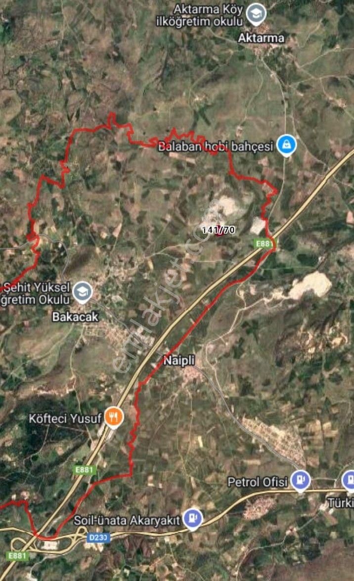 Balıkesir Karesi Bakacak Mahallesi 10.020 M2 Satılık Tarla