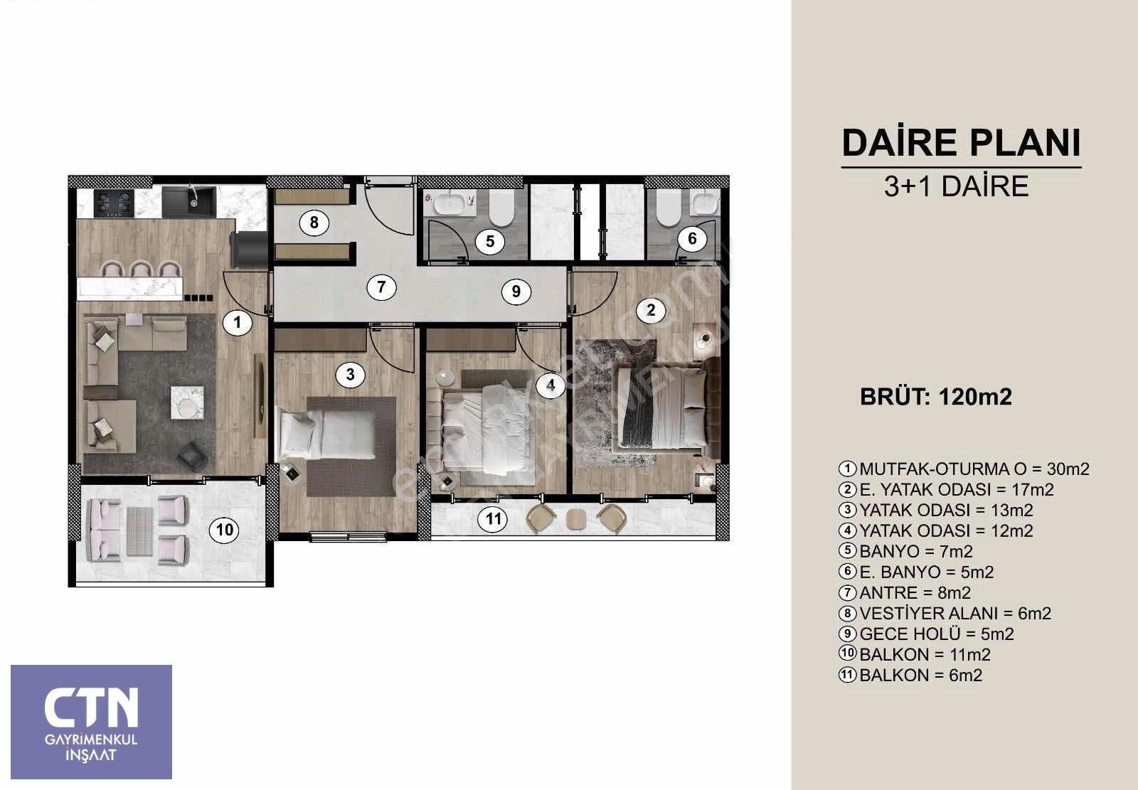 Alata Premıum Sıtesı'nde Projeden 3+1 Ultralüx Daire!!