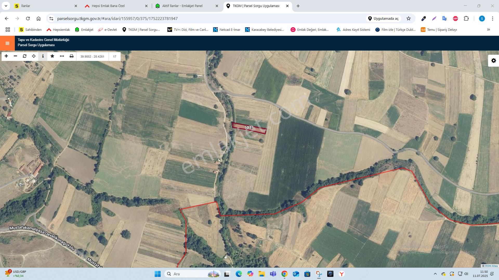 Dere Kenarı 1.450 M2 Hobi Bahçesi