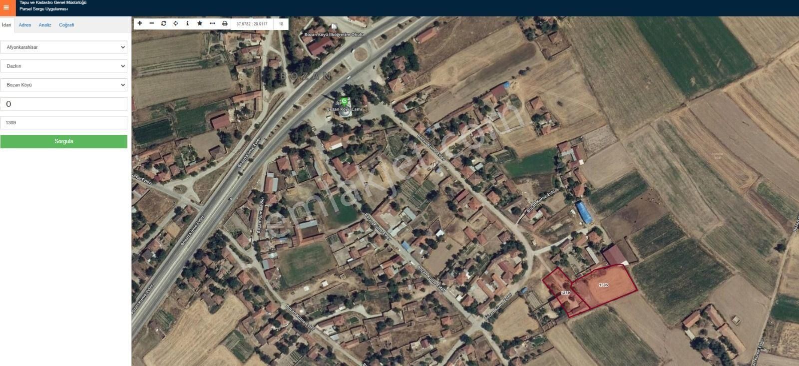 Afyon Dazkırı Bozan Köyünde 2 Parsel Birleşik Arsa Satılık - Görsel 15