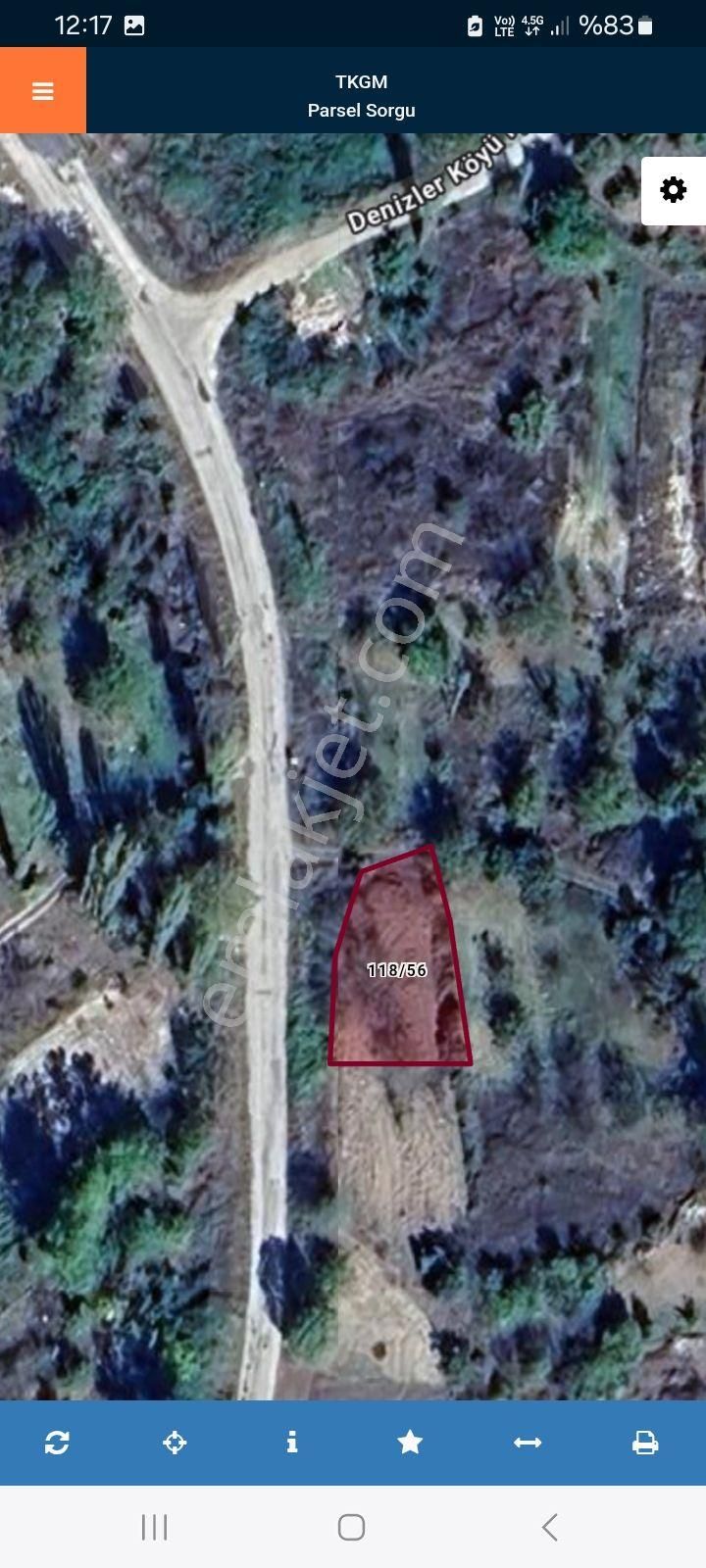Sizinde Bursa'da Toprağınız Olsun!!! Keles Denizler Köyünde -405-m2 Kupon Yola Cephe Satılık Bahçe
