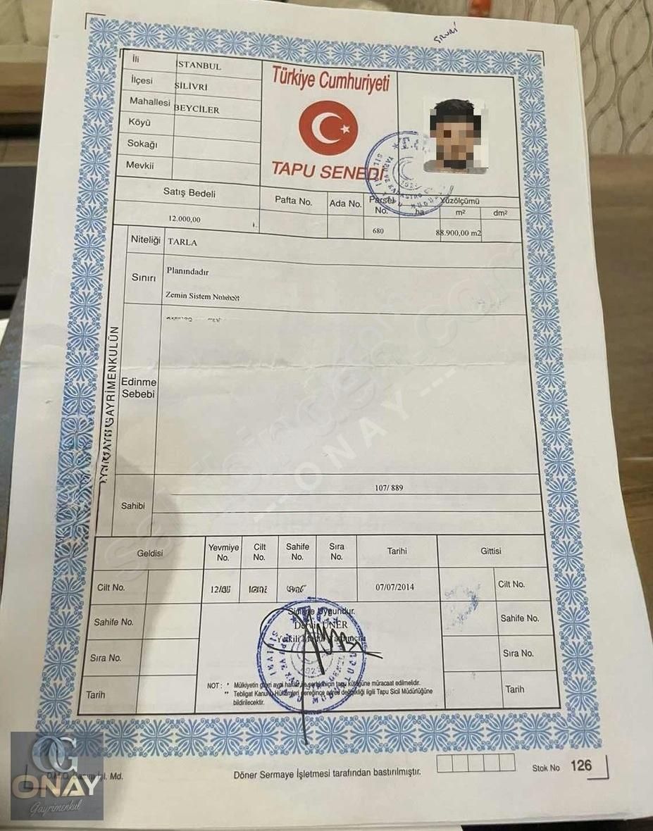 Fırsat** Silivri Beylice Otoban Yakın 10.722 M2 Tarladan Hisse