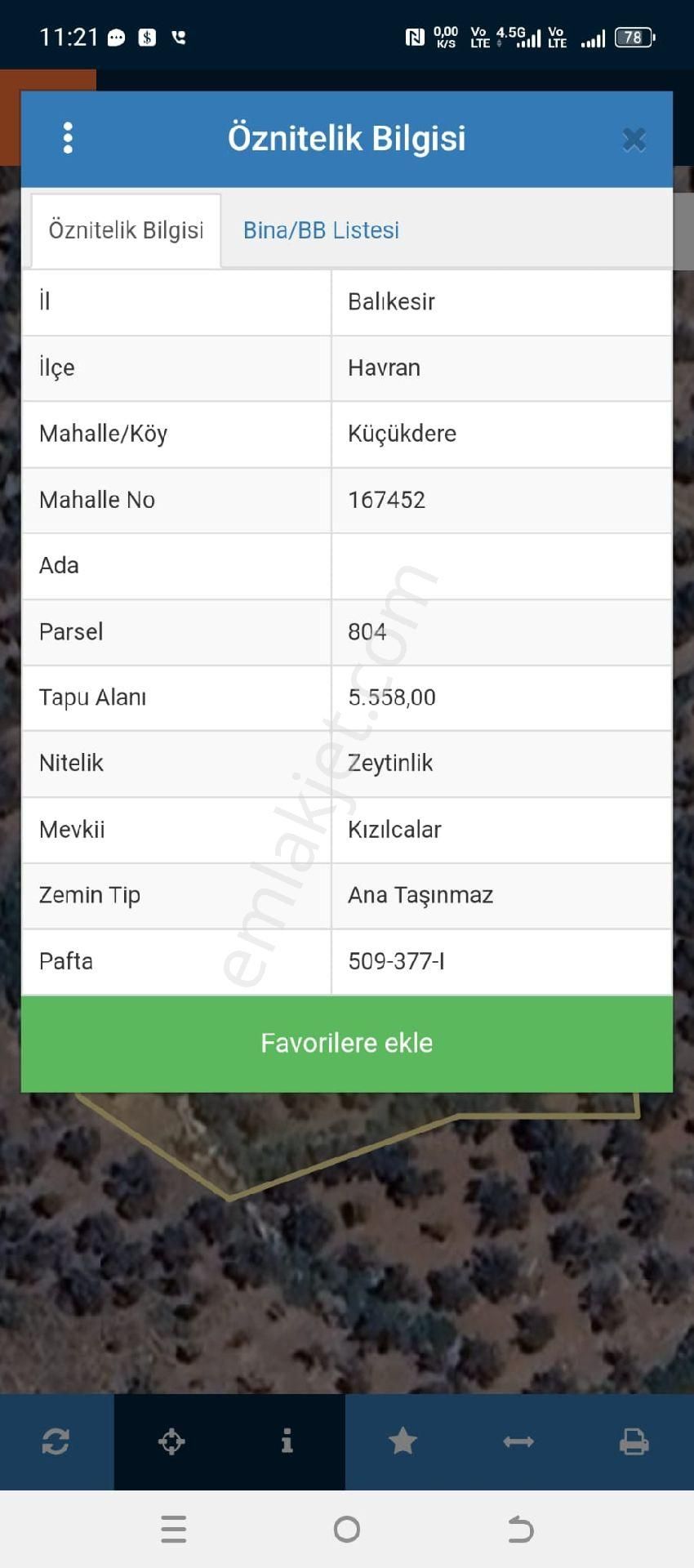 Havran Küçükdere Satılık Zeytinlik