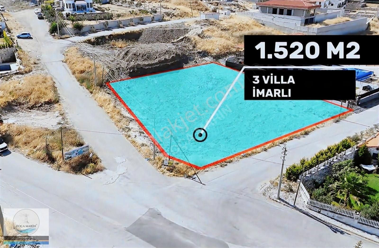 Foça'da 3 Villa Yapımına Uygun Merkezi , Köşe Konum Arsa - Görsel 3