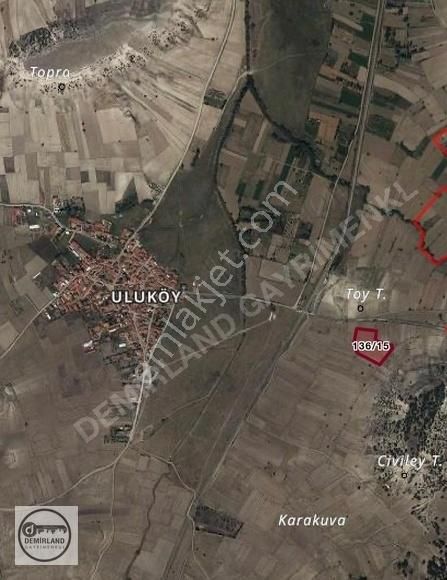 Demirland'dan Satılık Kütahya Merkez Uluköy'de Tarla