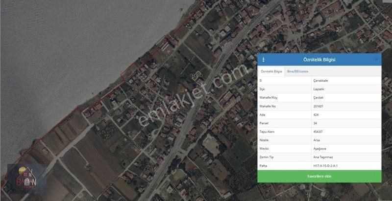 Çanakkale Lapseki Çardak'ta Satılık İmarlı Arsa - Görsel 9