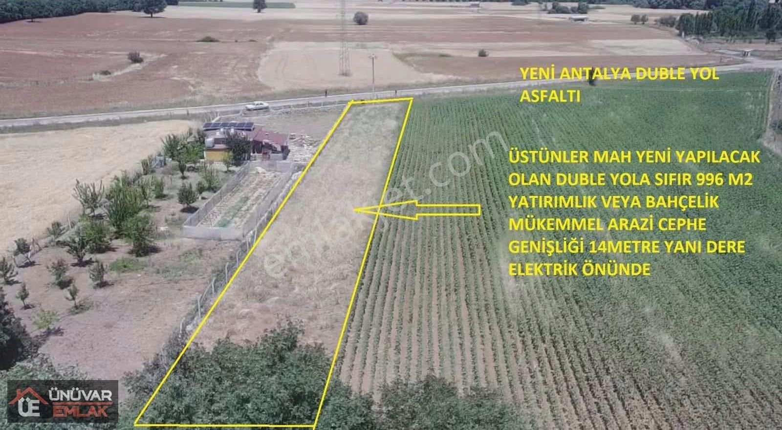 Ünüvar Emlaktan Üstünler Mh Asfalt Yol Üstü Satılk Fırsat Tarla