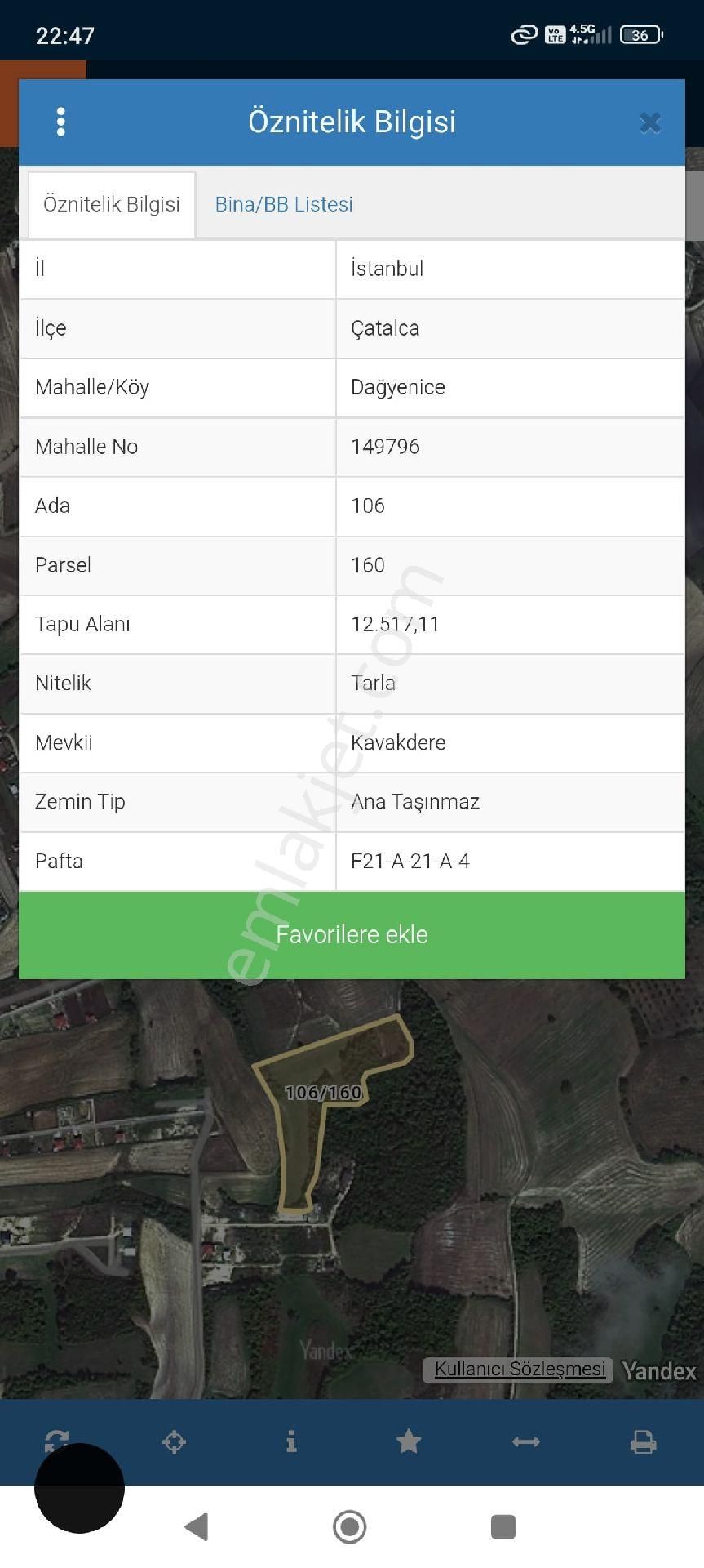Istanbul Çatalca'da Satılık 360 Metre Yapı Yapmaya Uygun Yer - Görsel 5