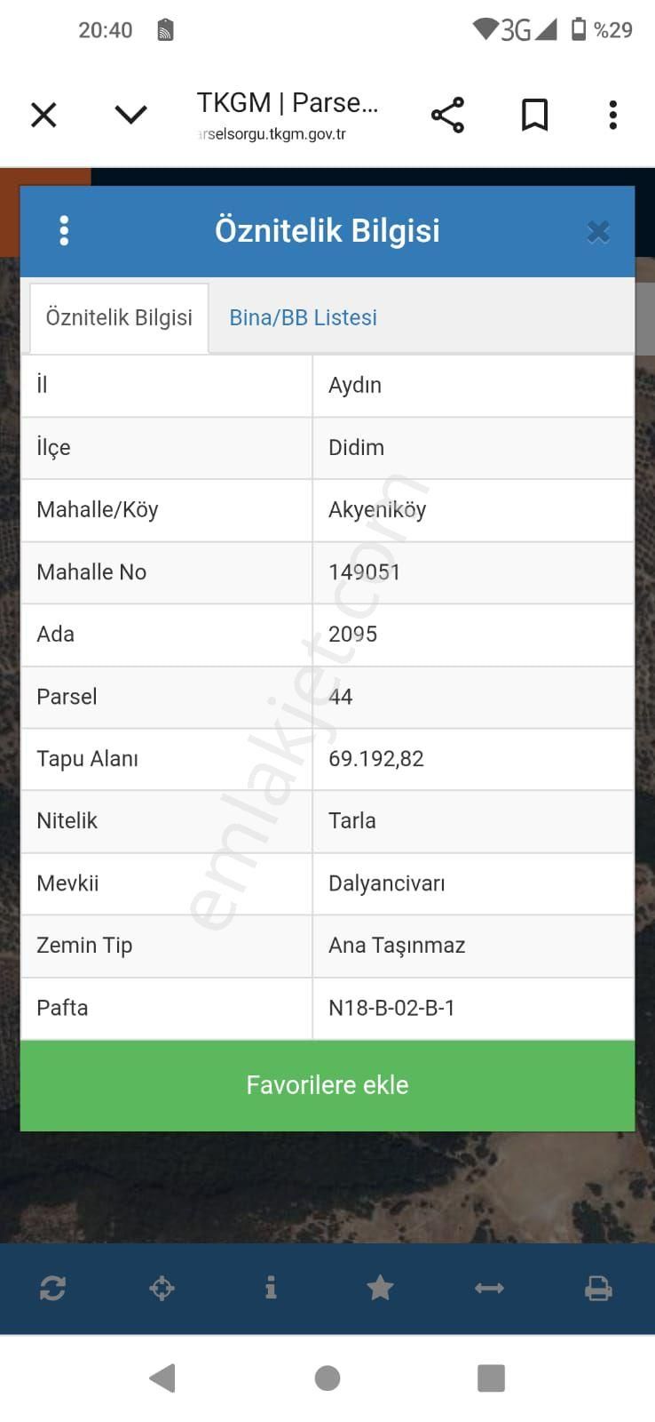 Dalyan Mevkinde Satılık Zeytinlik