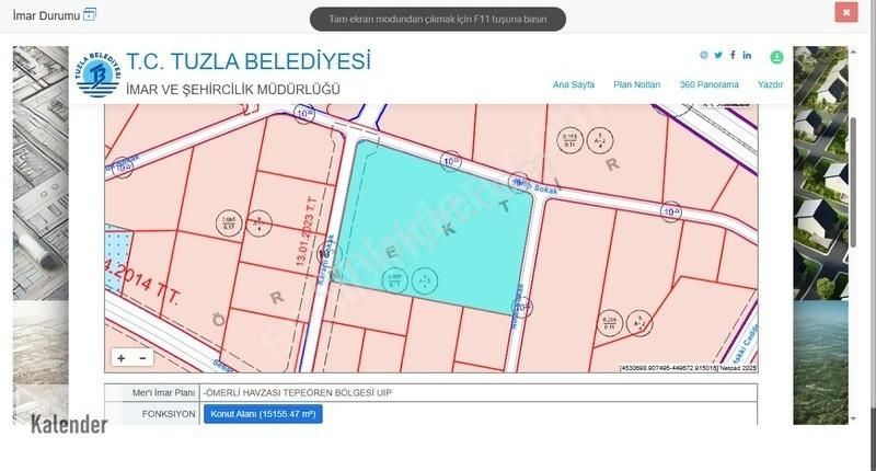 Tuzla Tepeören Merkez De Net 300 M2 İmarı Bitmiş Hisseli Arsa - Görsel 4