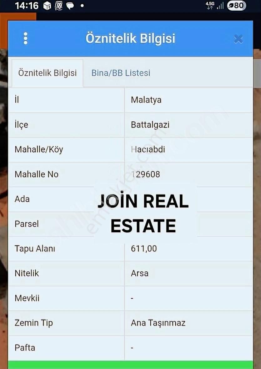 Join Real Estateden Hacıabdi Mahallesi Yerinde Dönüşüm Arsa Payı