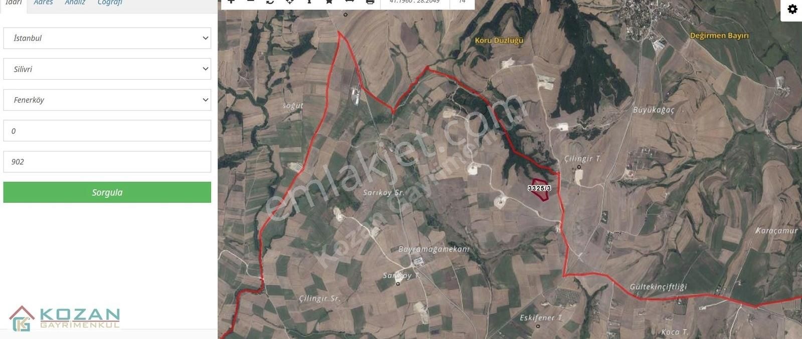 Kozan Emlak'tan Satlık İstanbul Silivri-fenerköy'de 914 M2 Tarla - Görsel 2