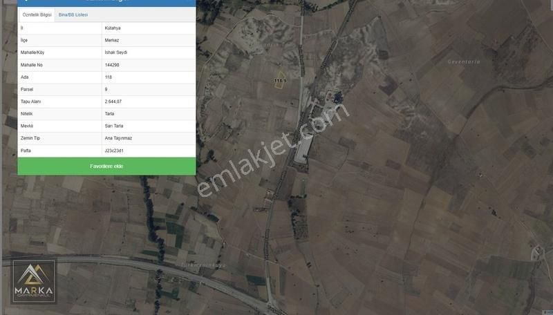 Marka Gayrimenkul'den İshak Seydi'de Yola Yakın Satılık Tarlalar