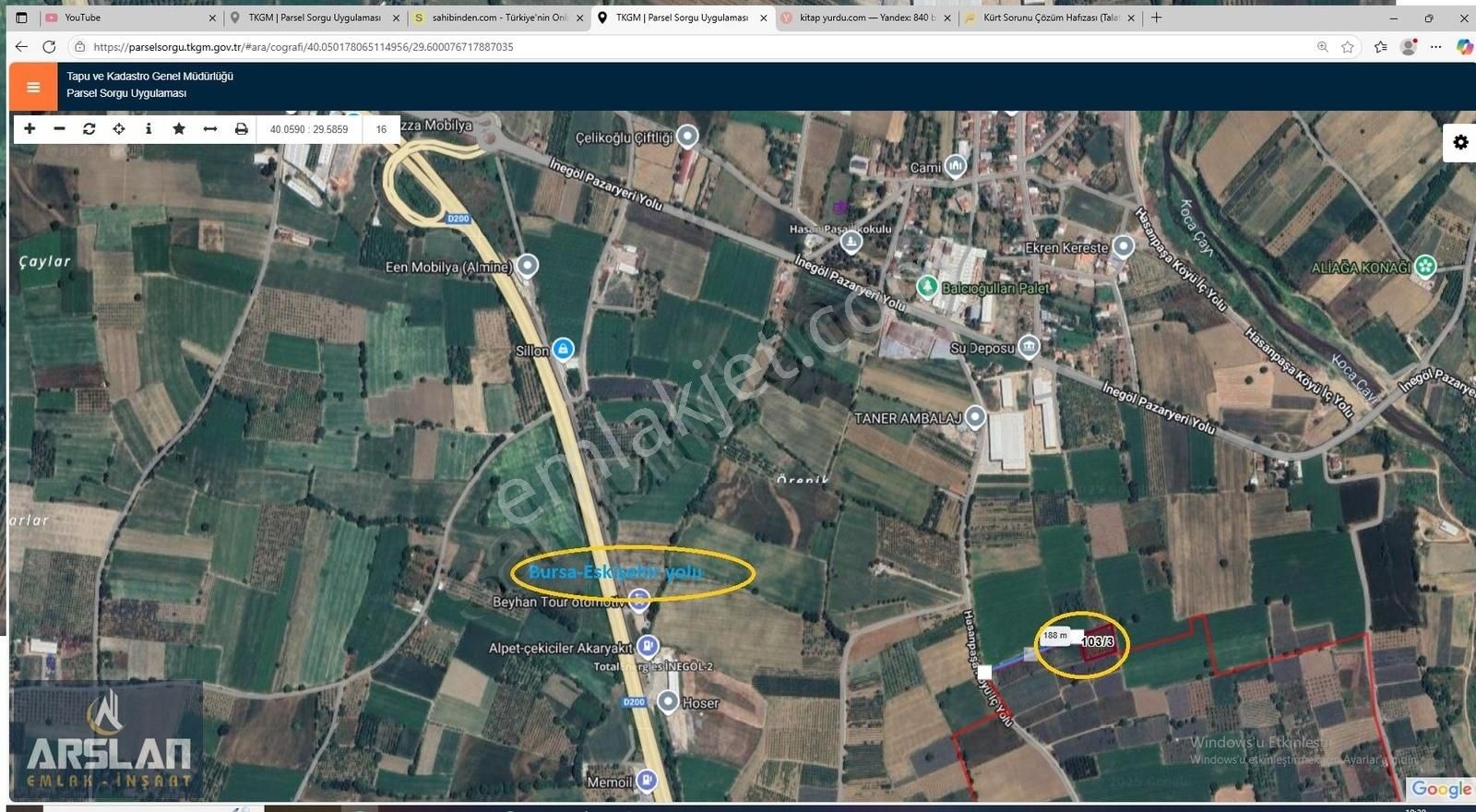 Arslan Emlak'tan İnegöl Çitli Köyünde Satılık 3127 M² Tarla - Görsel 5