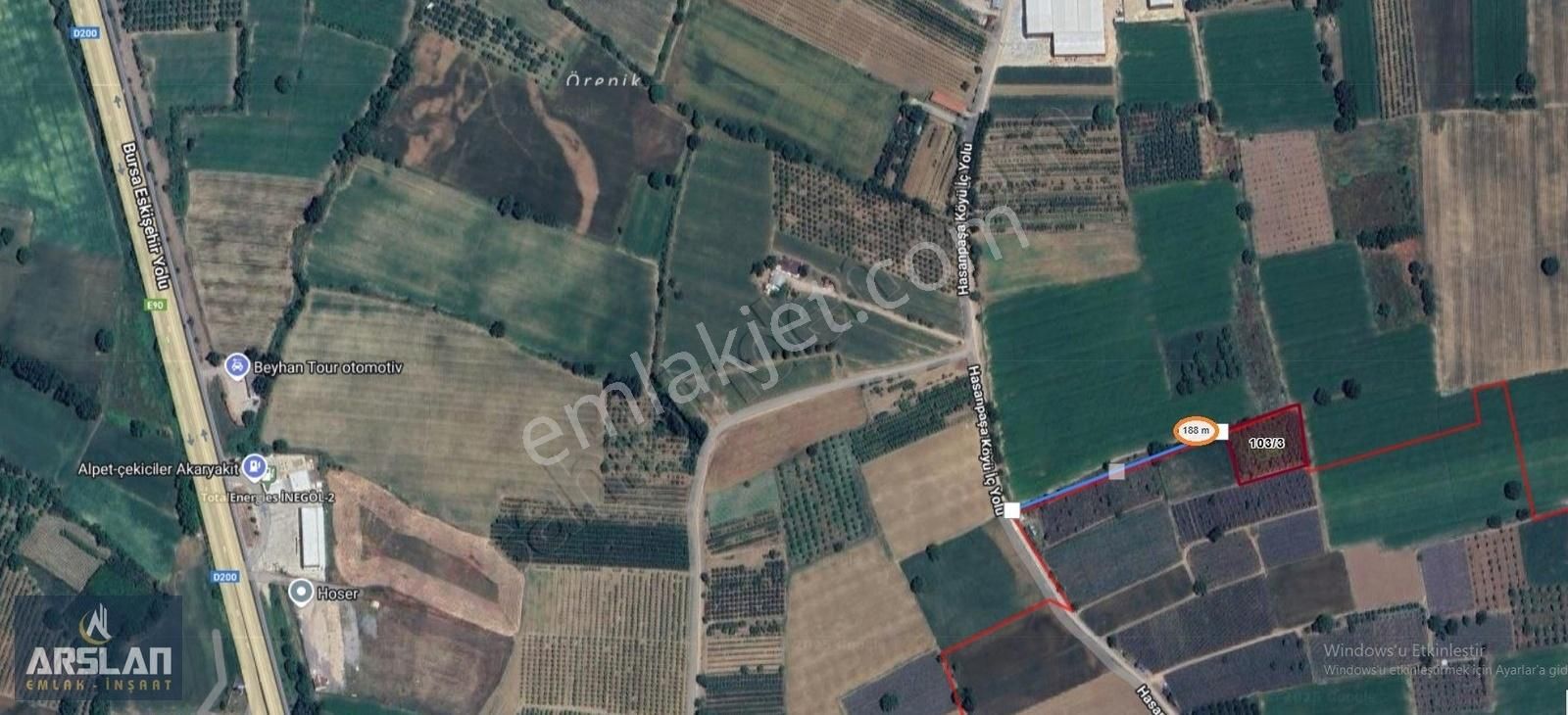 Arslan Emlak'tan İnegöl Çitli Köyünde Satılık 3127 M² Tarla - Görsel 8