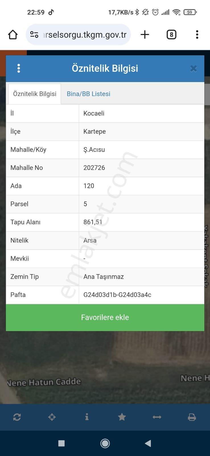 Kartepe, Acısu'da Yola Cephe Yatırımlık Satılık İmarlı Arsa..