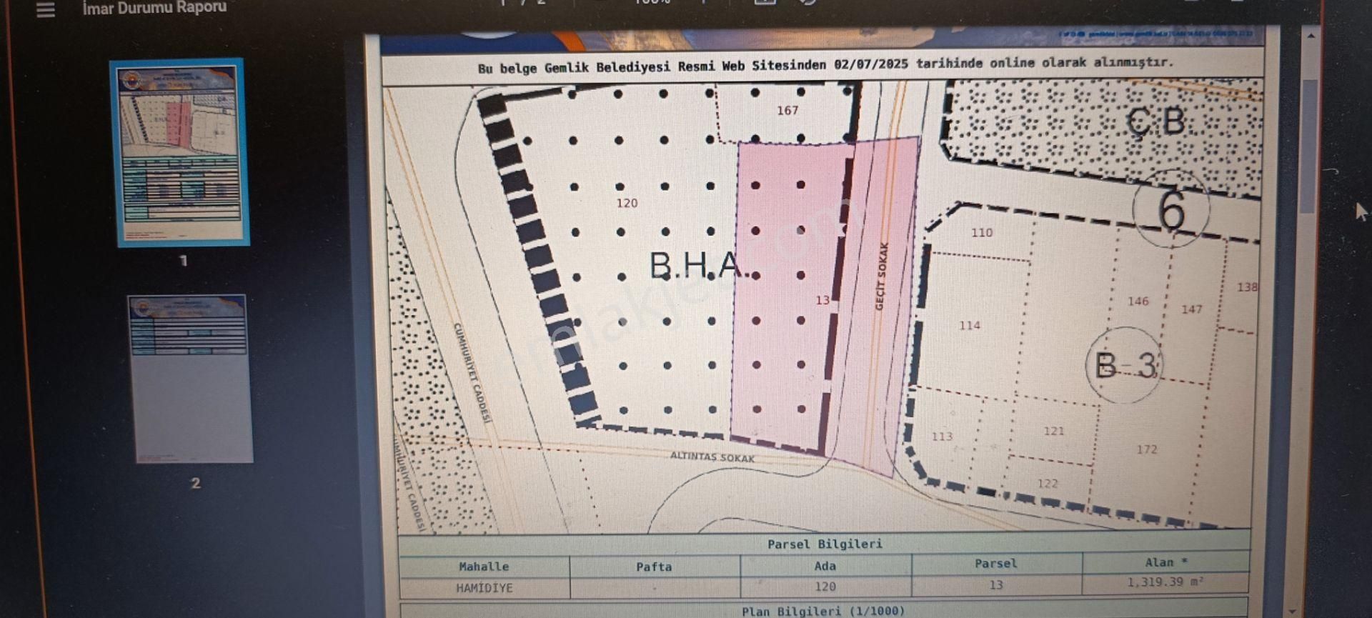 Gemlik Satılık Arsa Çevre Yolu İtfaiye Yanında 1350m2. - Görsel 9