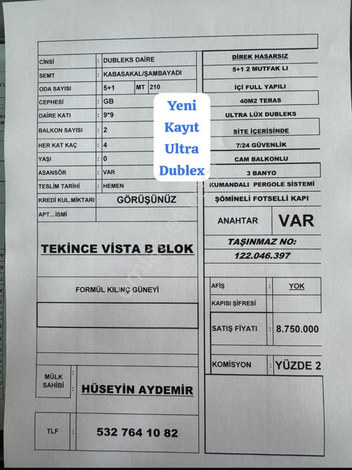 Kabasakalda Sıfır/site/dublex/5+1/2 Mutfak/3 Banyo/40 M2 Teraslı - Görsel 25