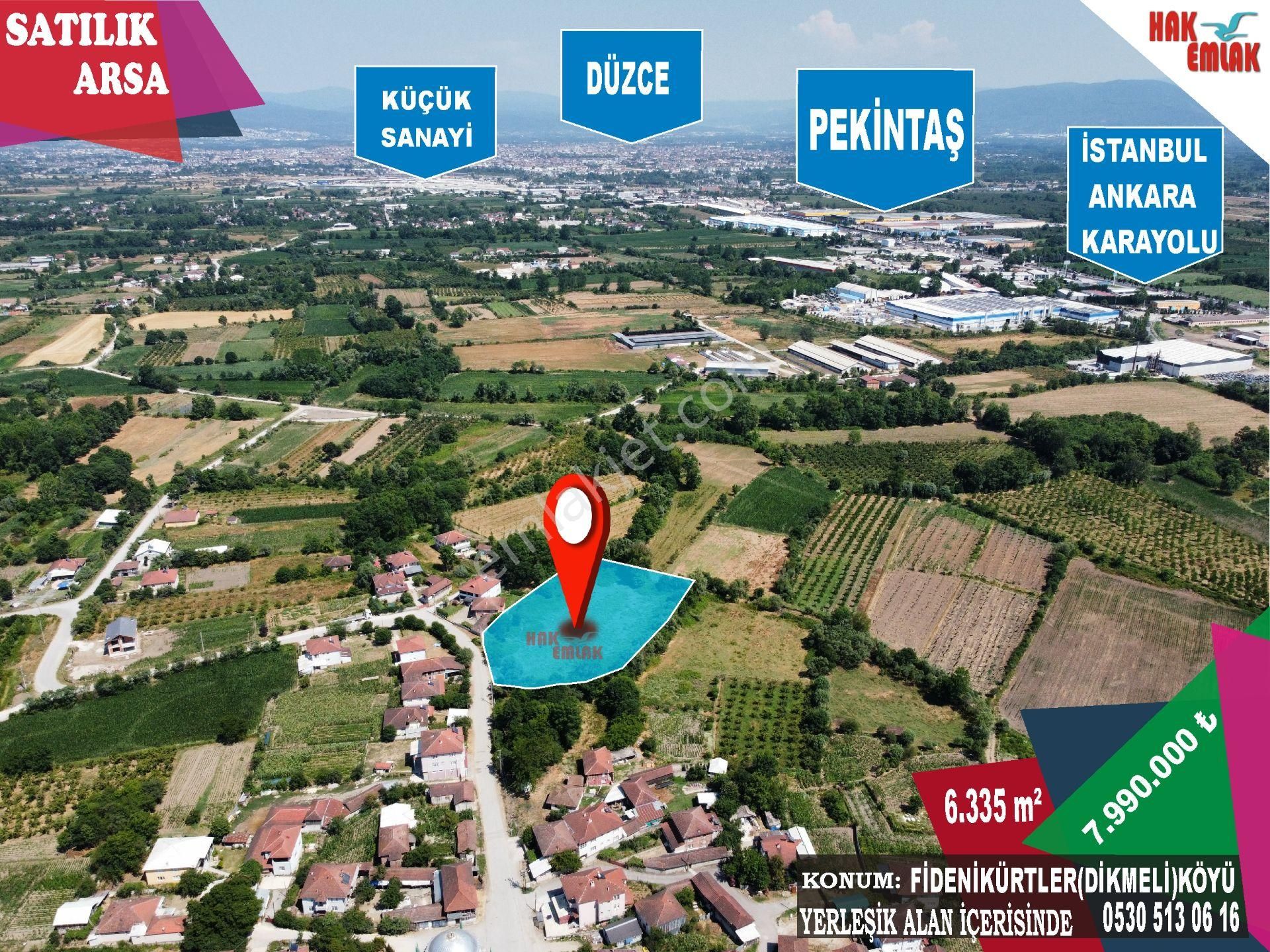 Hak Emlak'tan Çilimli-dikmeli Köyünde Satılık 6.335 M² Arsa
