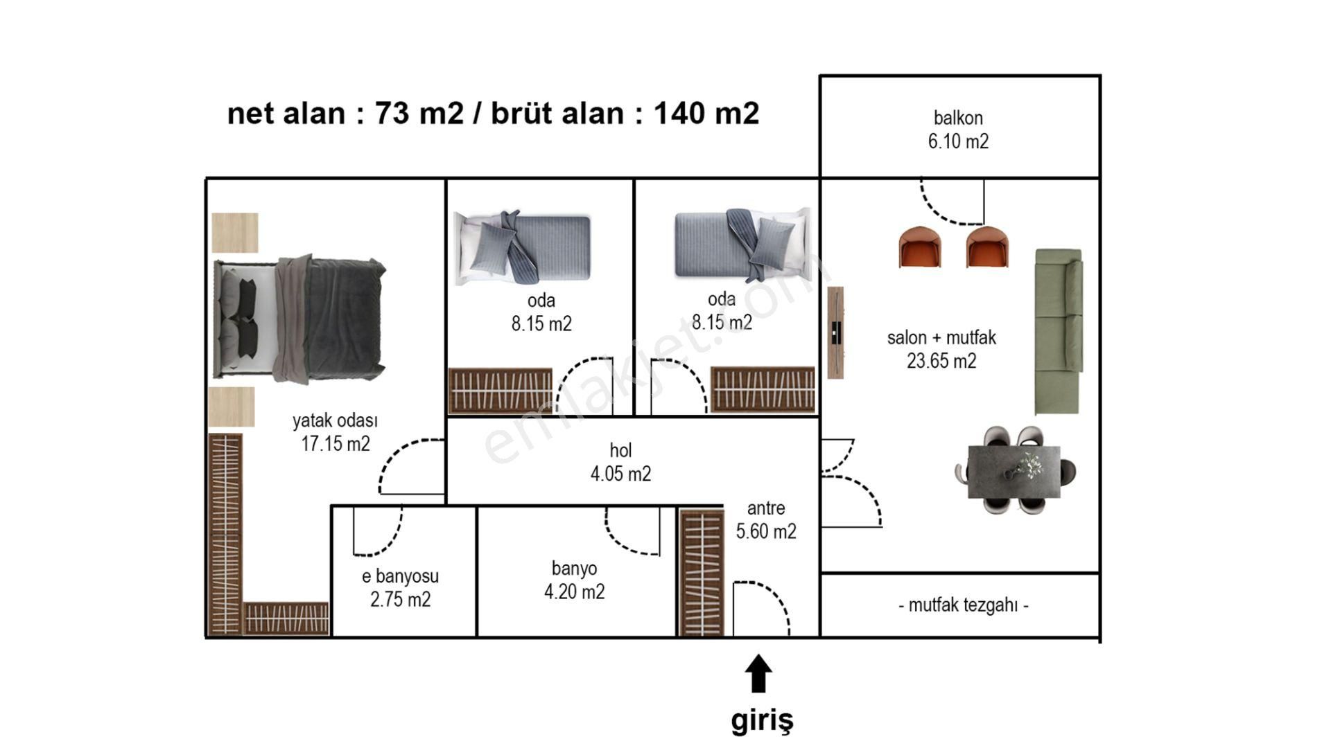 Mergiç Mh.de Lüks Site İçerisinde 3+1 Batı Cephe Satılık Daire - Görsel 6