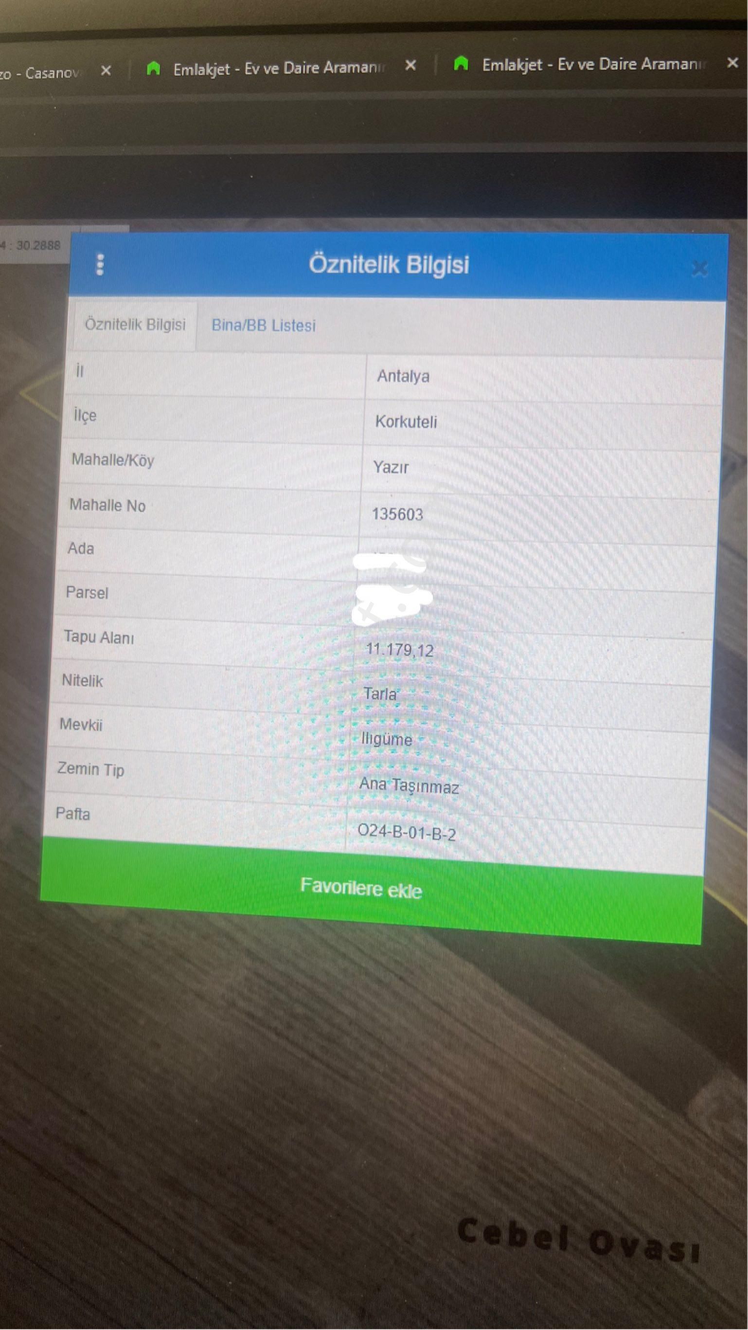 Korkuteli Yazır Mah Satılık Tarla - Görsel 3