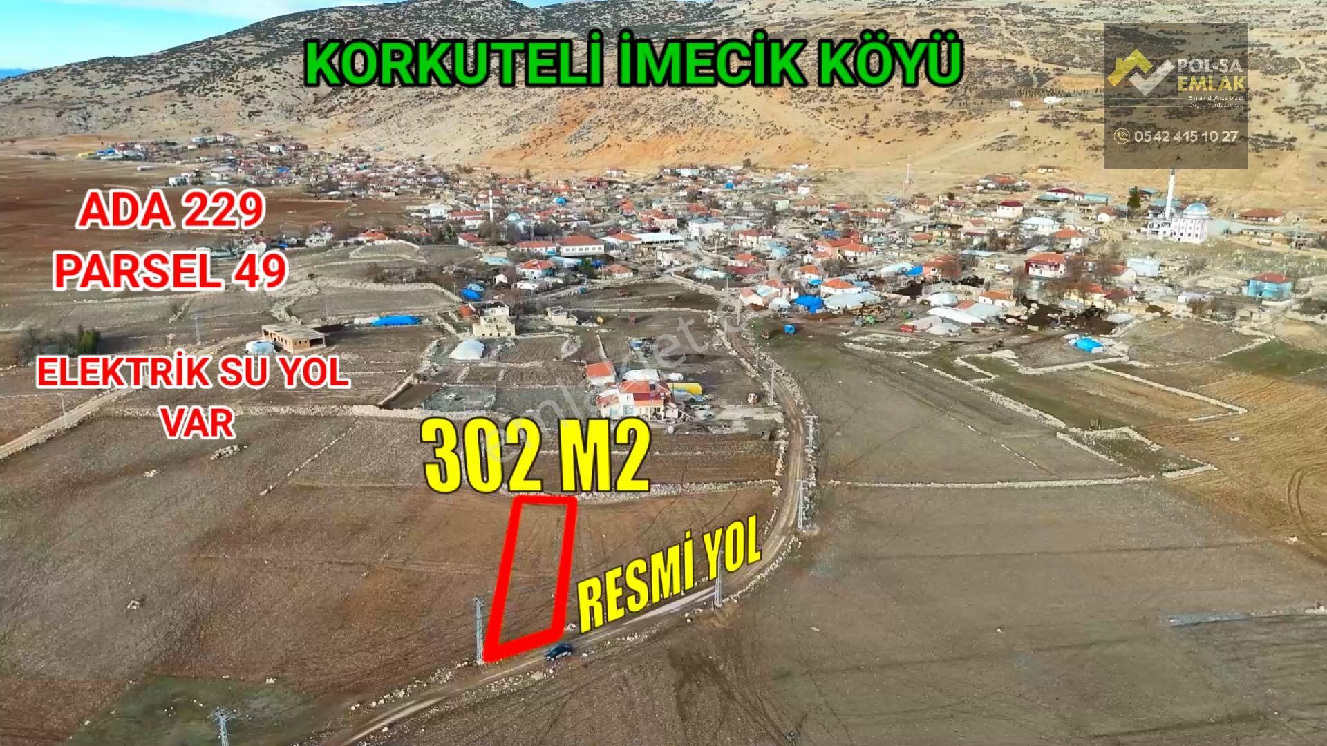 ✅korkuteli ✅imecik Köyü✅satılık 302m2 Köy İçi Tarla ✅elektrik Su Yol Var