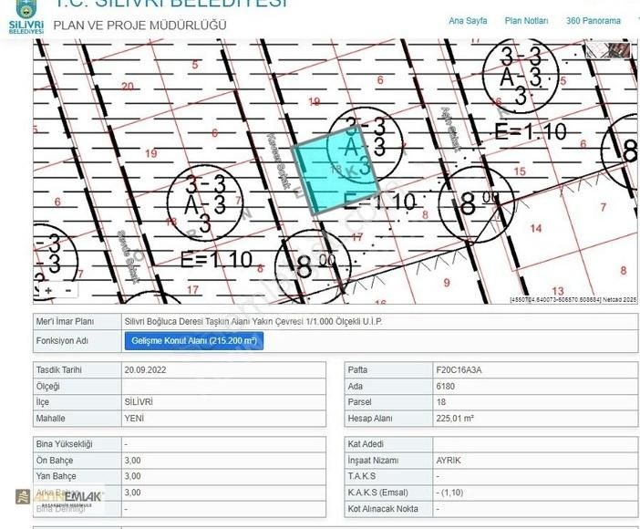 Silivri Yeni Mahallede Satılık Arsa 3.750.000 Tl