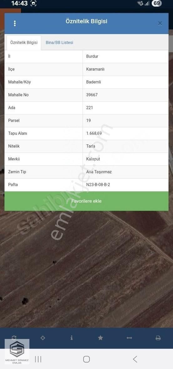 Burdur Karamanlı Bademli De Kadastro Yoluna Cephe Satılık