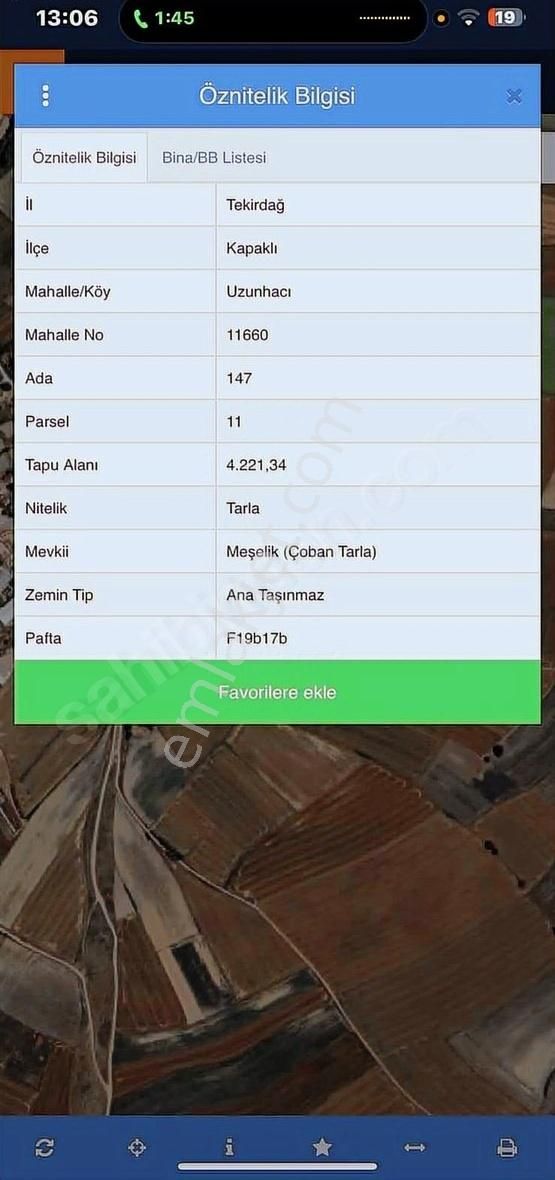 Tekirdağ Kapaklı Uzunhacı Da Satılık Arsa 254m'2