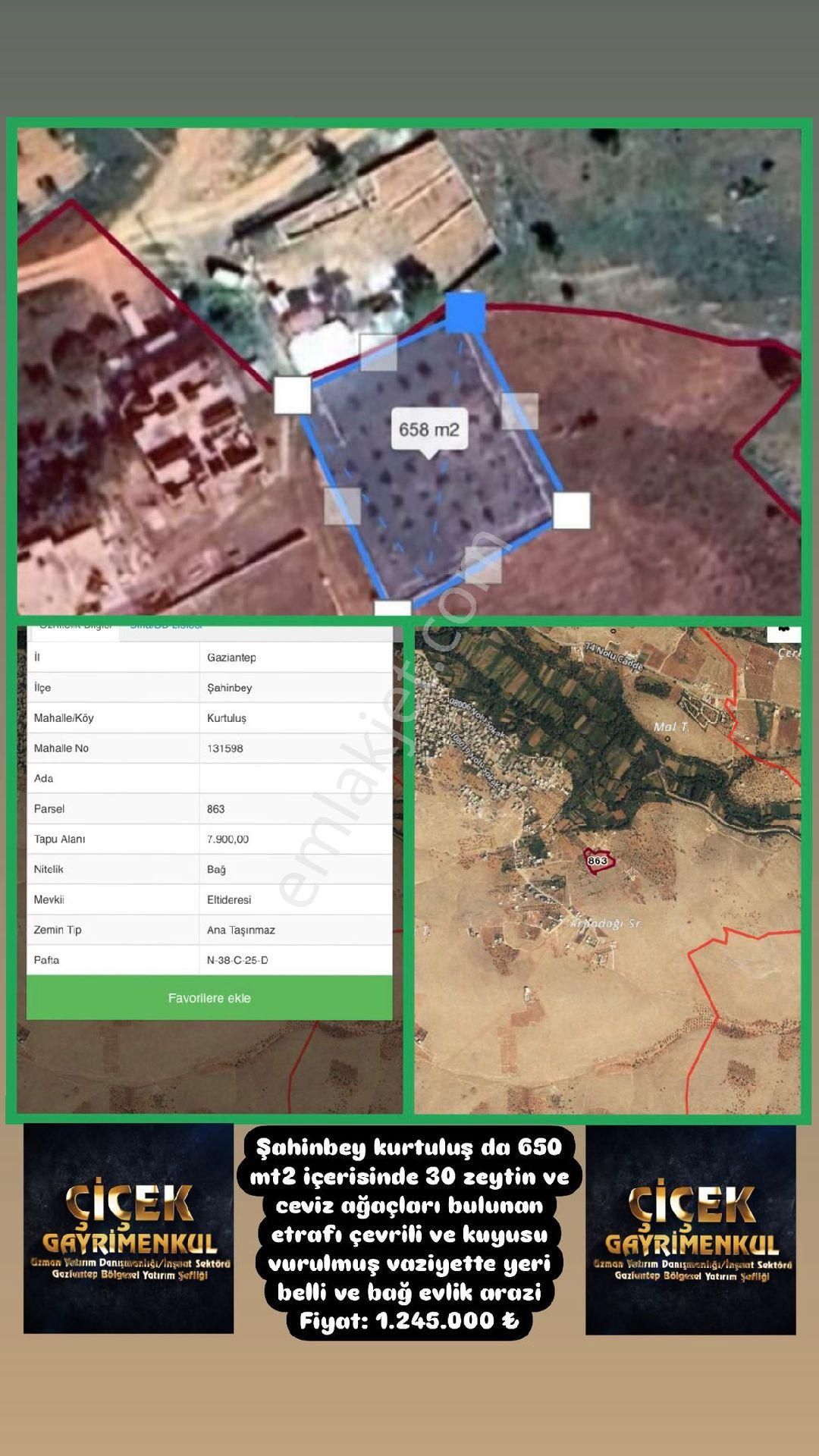 Şahinbey Kurtuluşda Bağ Evlik Yer Fırsat Ürün