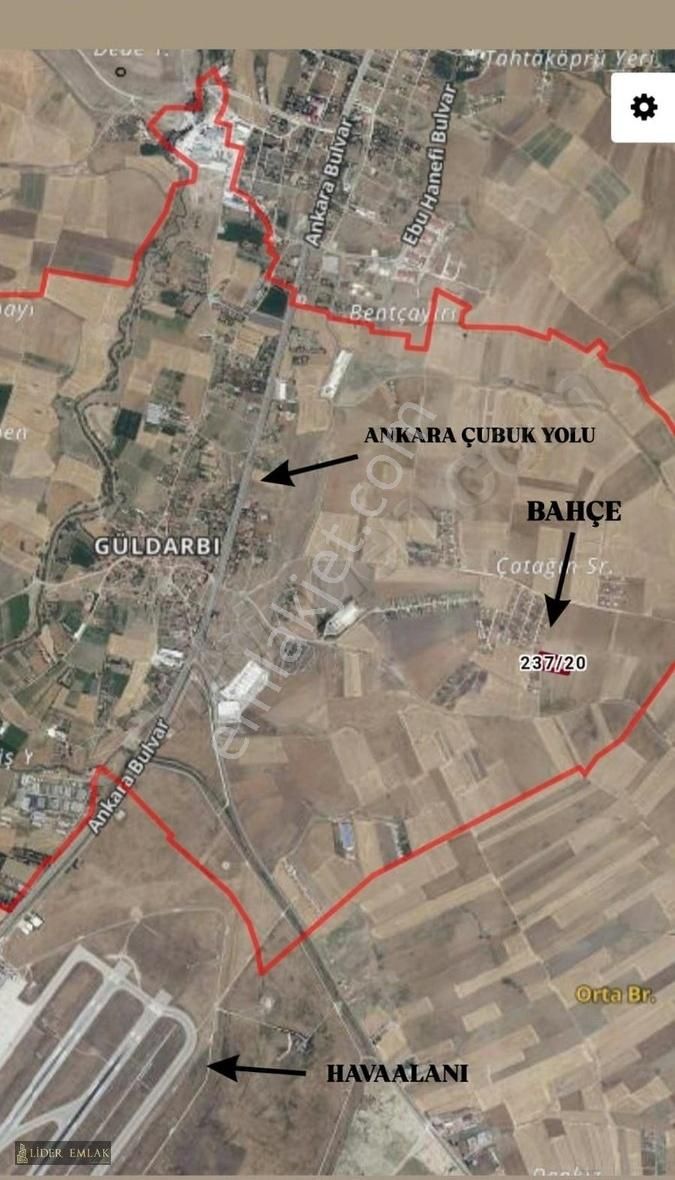 Lider Emlak'tan Havaalanı Manzaralı 250 M2 Hobi Bahçesi