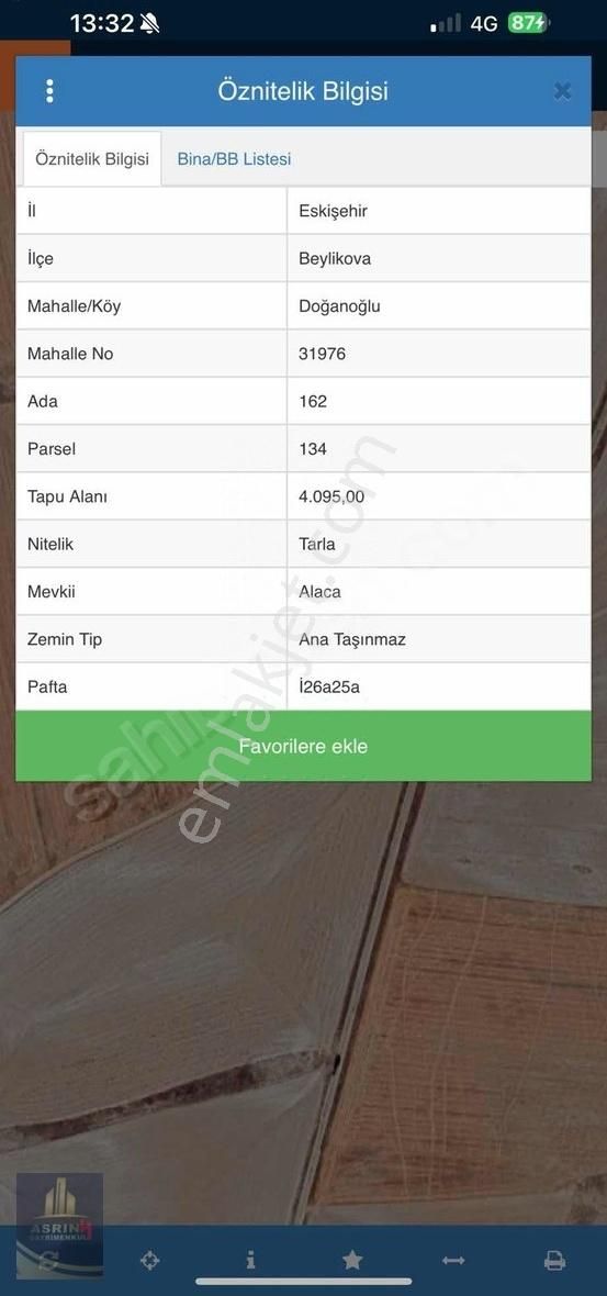 Eskişehir Beylikova Doğanoğlu 4.095 M2 Resmi Yollu Arazi