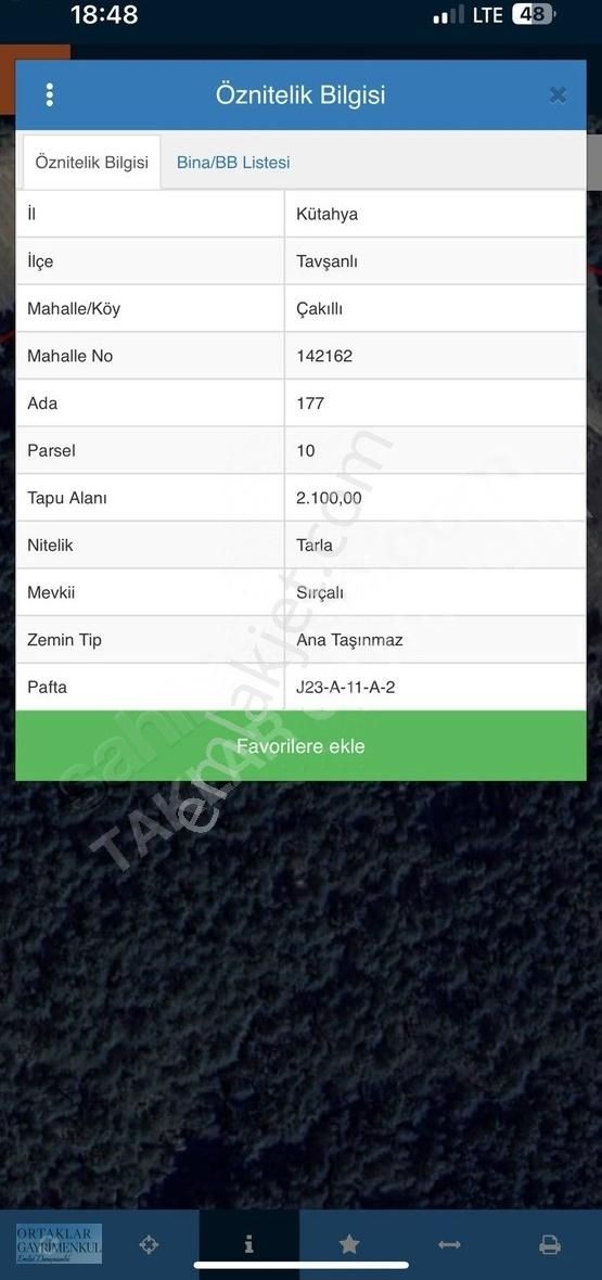 Kütahya Tavşanlı'da Yola Cephe 2.100 M2 Tarla