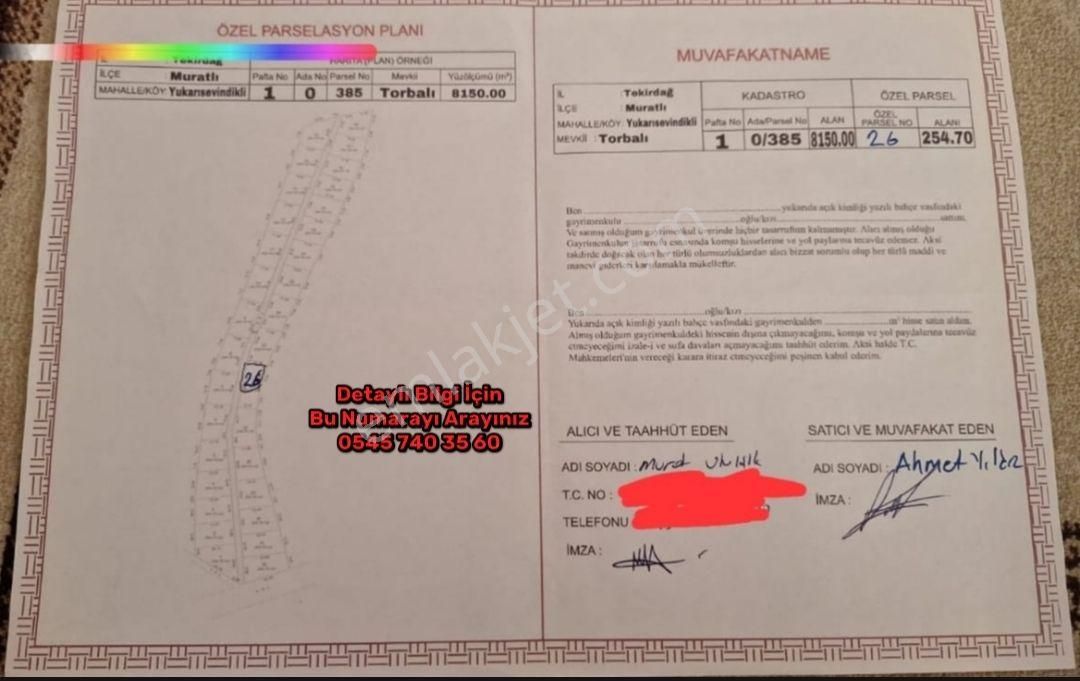 Hisseli Tarla Tekirdağ Muratlı Yukarisevindikli 254m²