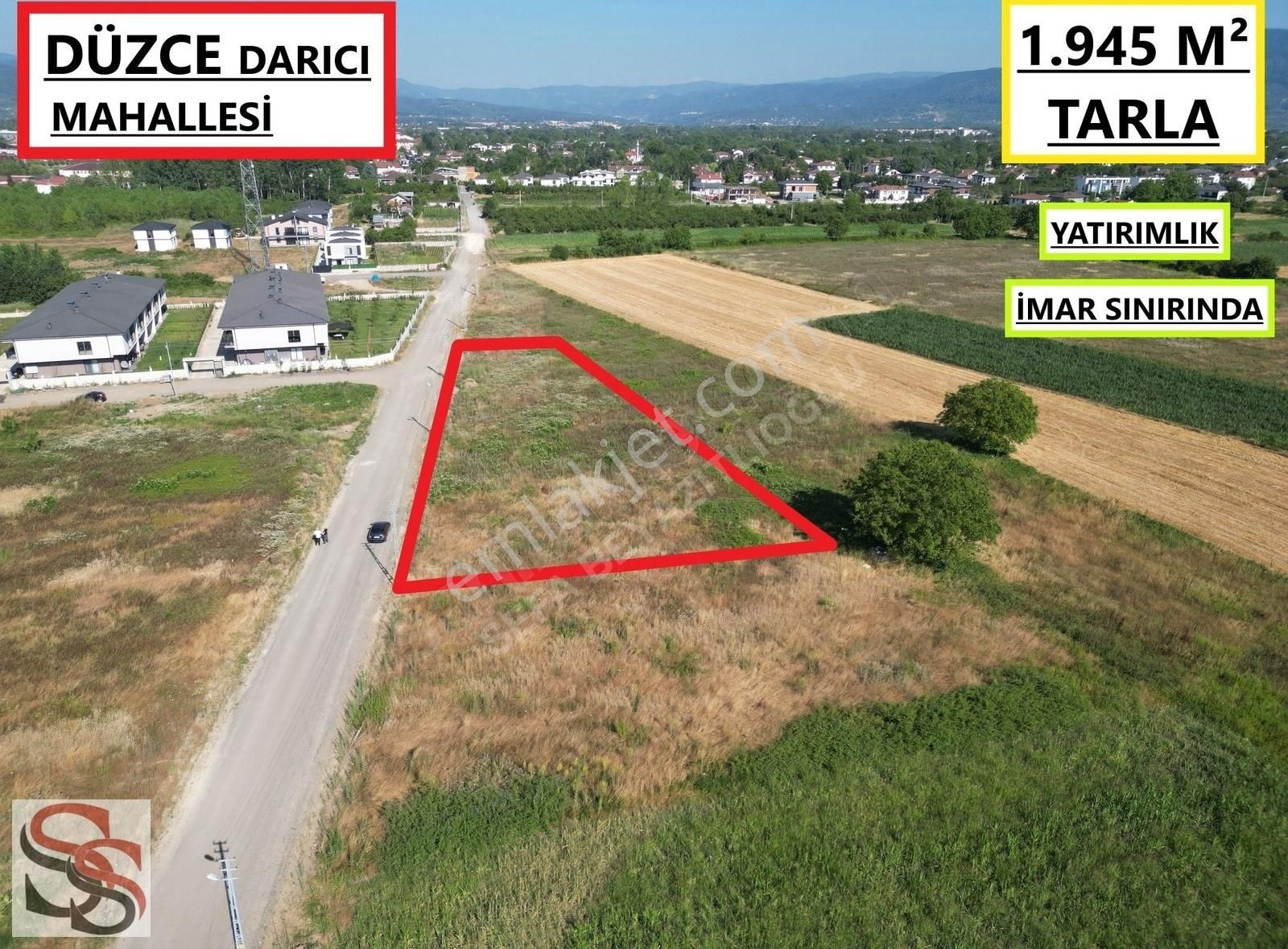 Düzce Darıcı Mahallesi İmar Sınırında Yatırımlık 1.945 M² Tarla