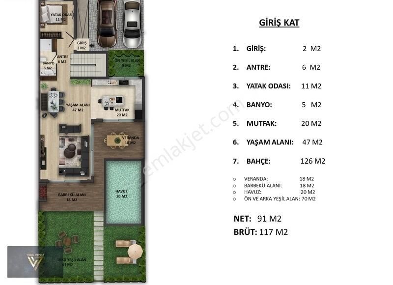 Döşemealtın'da Müstakil Havuzlu Köşe Villa | Vega Invest | - Görsel 31