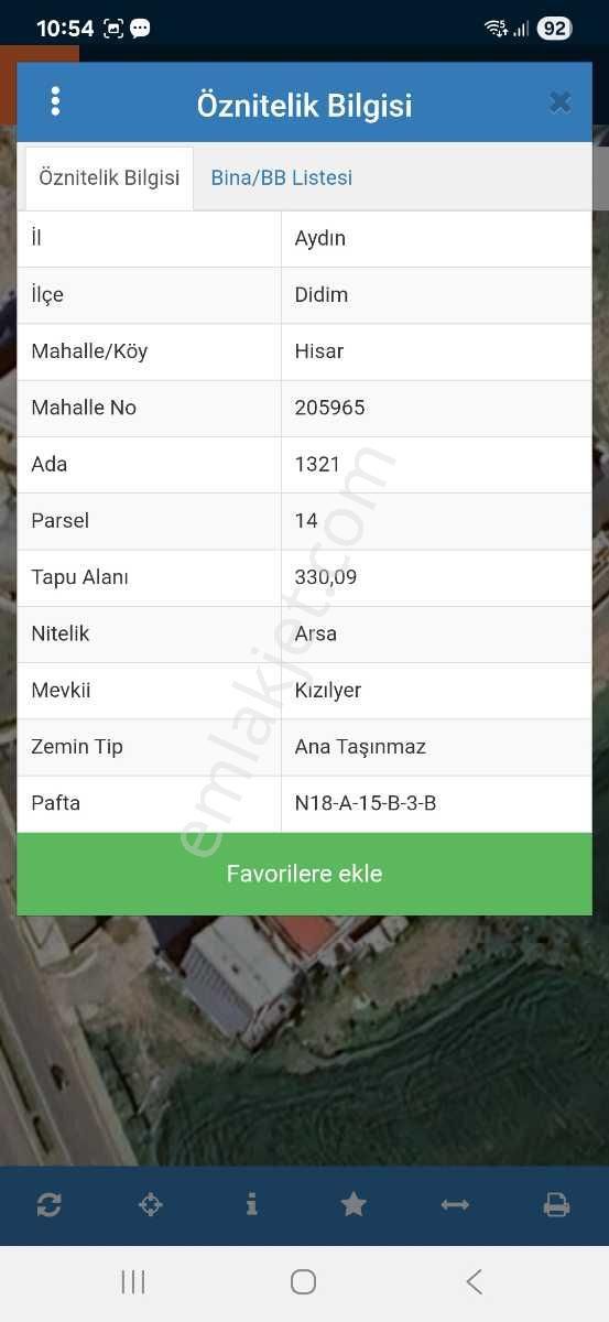 Hisar Mahallesi Marina Yolunda 30/60 İmarlı Villa Arsası