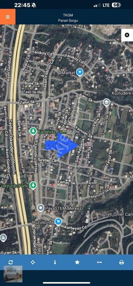 Hatay Payas Yakacık İmar Karbeyaz Mah Konut İmarlı 414 M2 Arsa