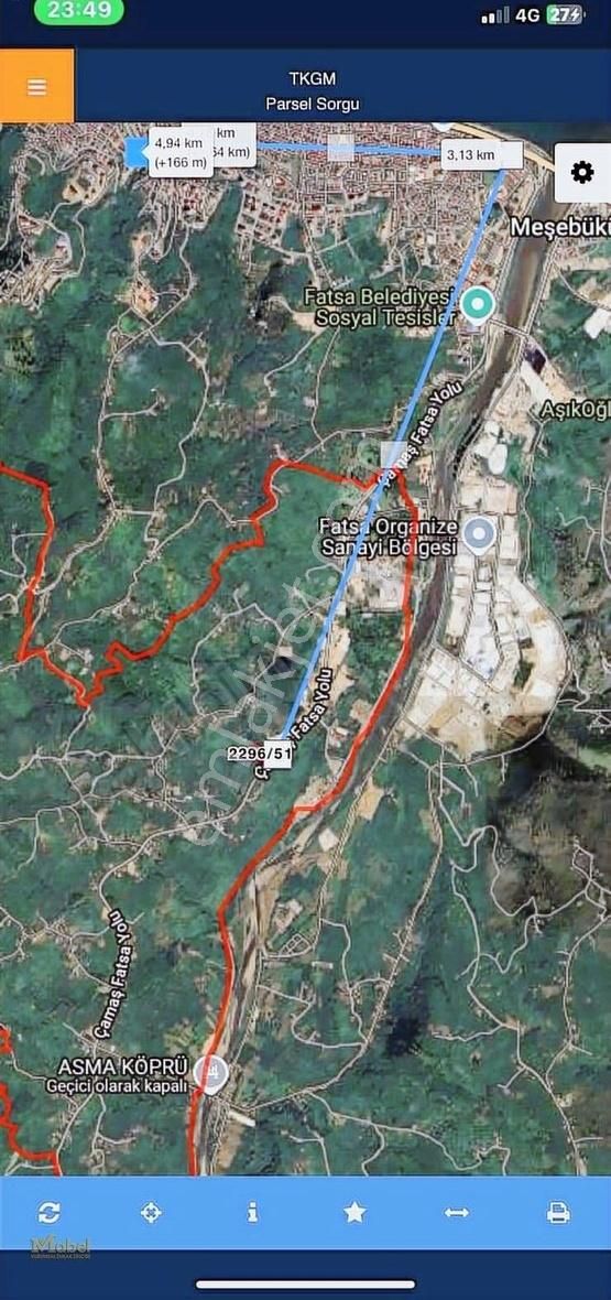 Ordu-fatsa Meşebükü Mah . Fırın Market Mevkisinde Kiralık Arsa - Görsel 3